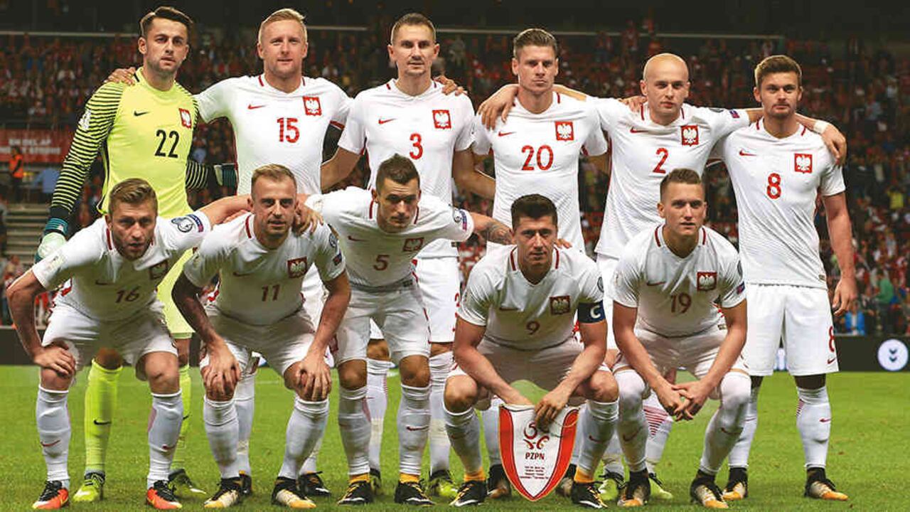 Algunos jugadores de la selección de Polonia.