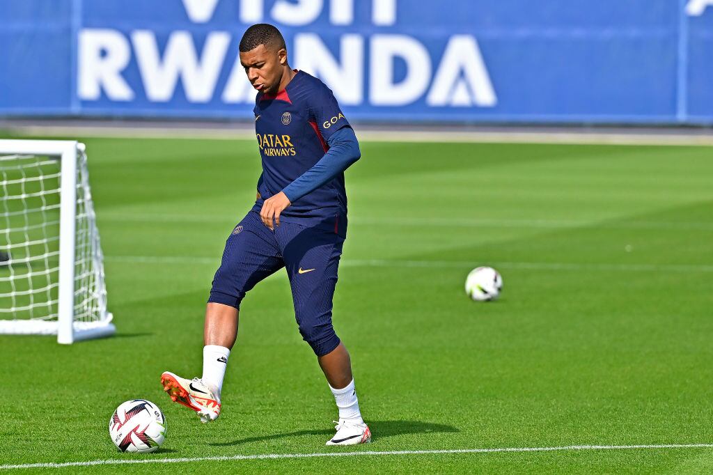 El delantero francés en entrenamiento con el París Saint-Germain