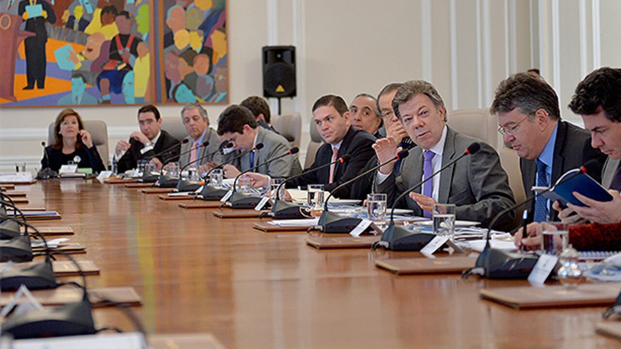 El Presidente Juan Manuel Santos lideró la sesión del Consejo de Ministros, este lunes en la Casa de Nariño.