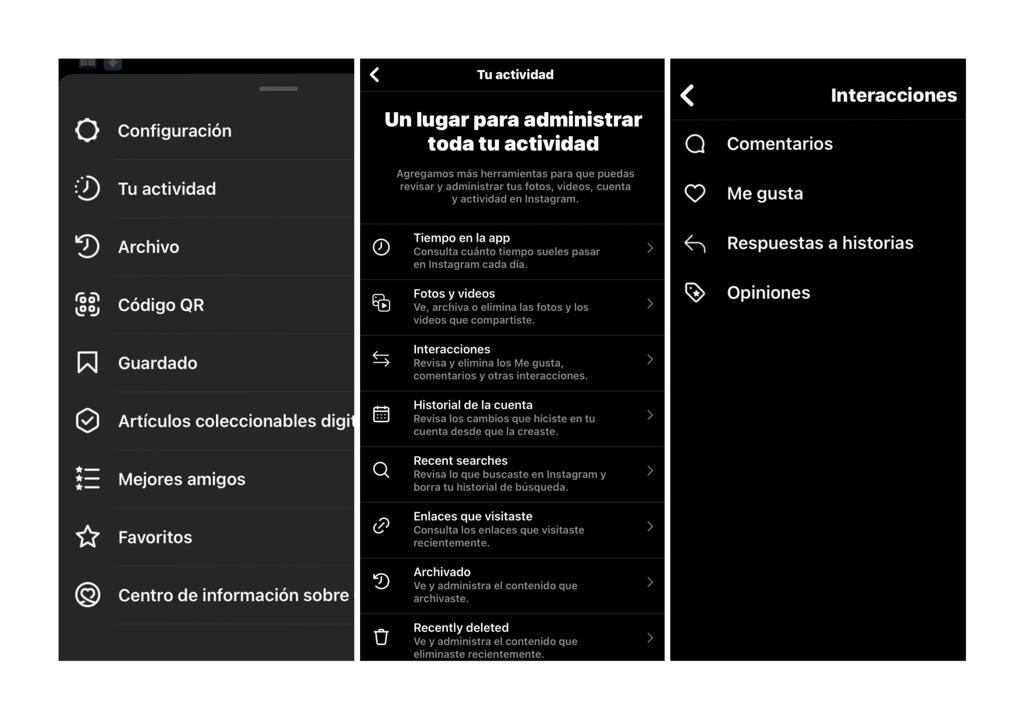 Historial de comentarios en Instagram