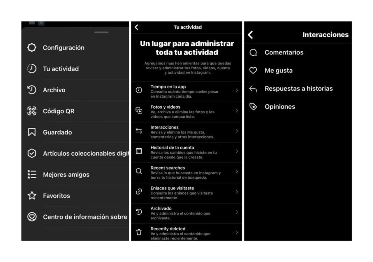 Historial de comentarios en Instagram
