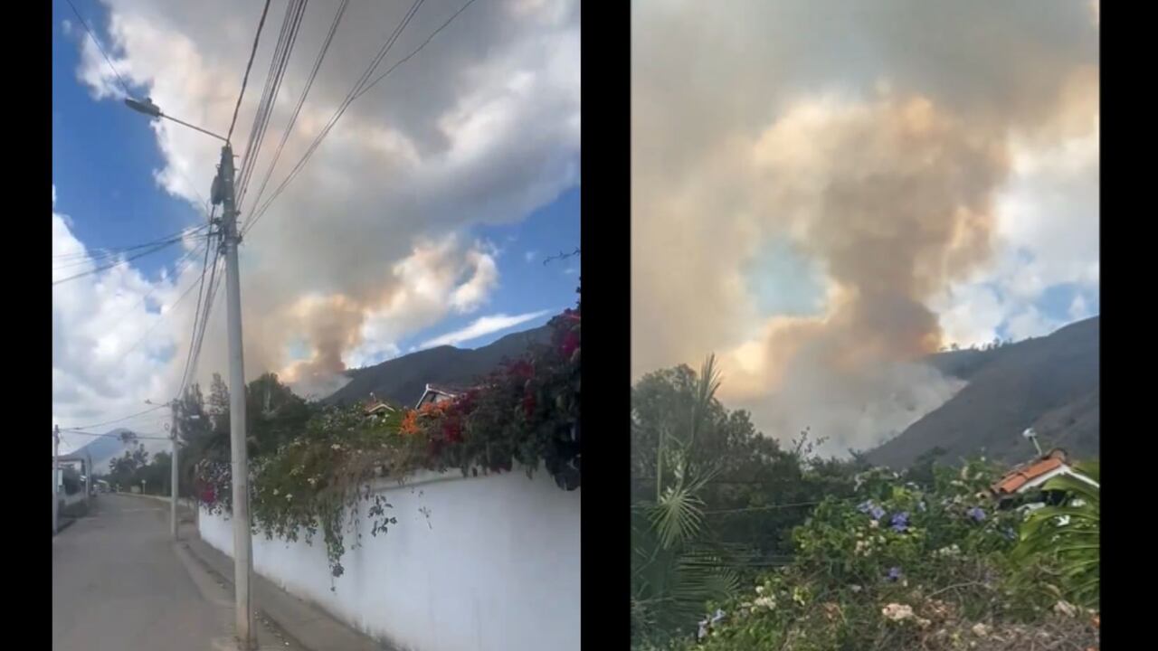 Atención: Se reporta fuerte incendio en Villa de Leyva. Cinco hectáreas de reserva forestal se ven afectadas.