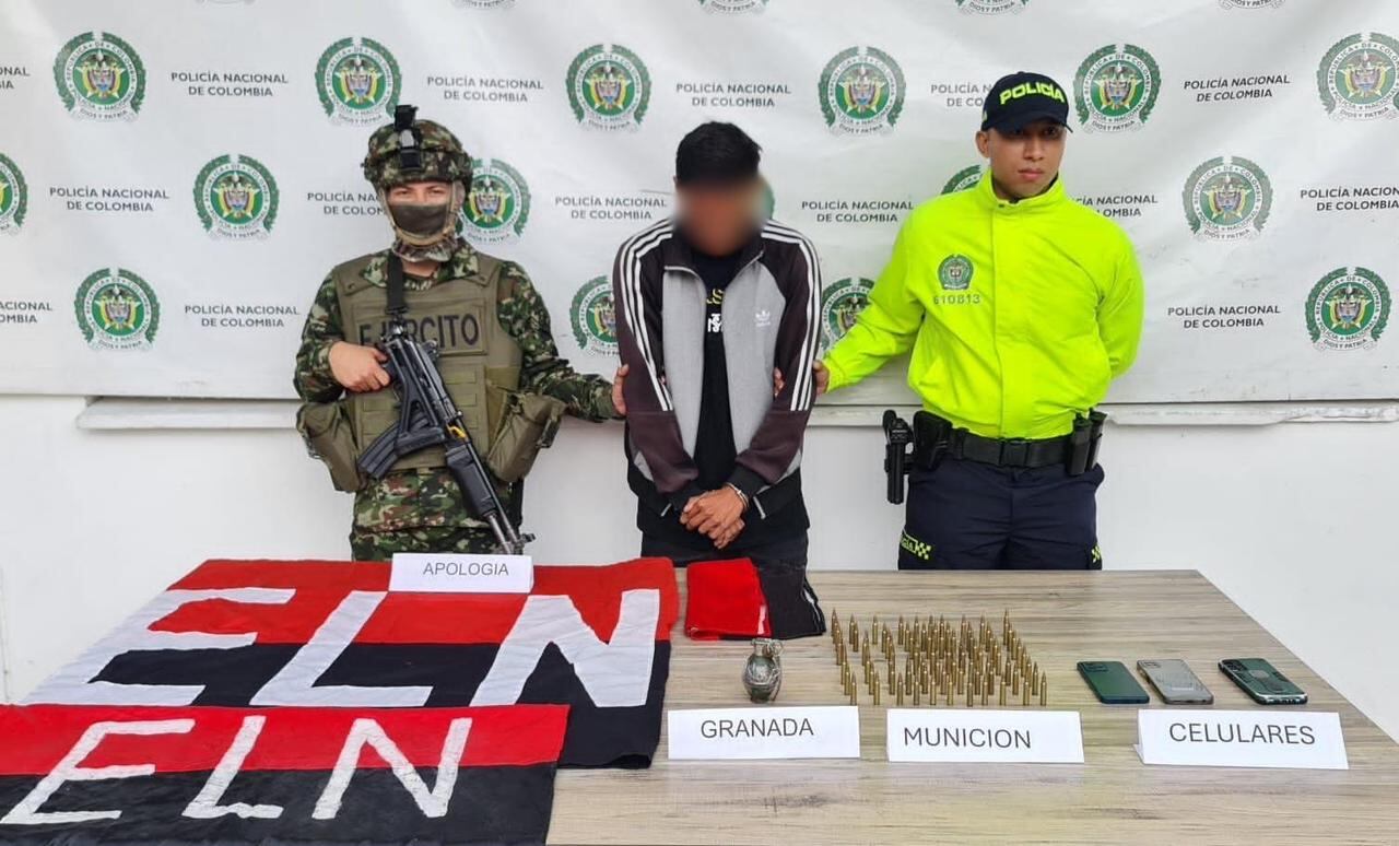 Guerrillero del ELN capturado por la Policía y el Ejército en el sur del Cesar.