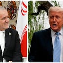 El presidente estadounidense, Donald Trump, su homólogo de Irán, Masud Pezeshkian.