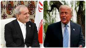 El presidente estadounidense, Donald Trump, su homólogo de Irán, Masud Pezeshkian.