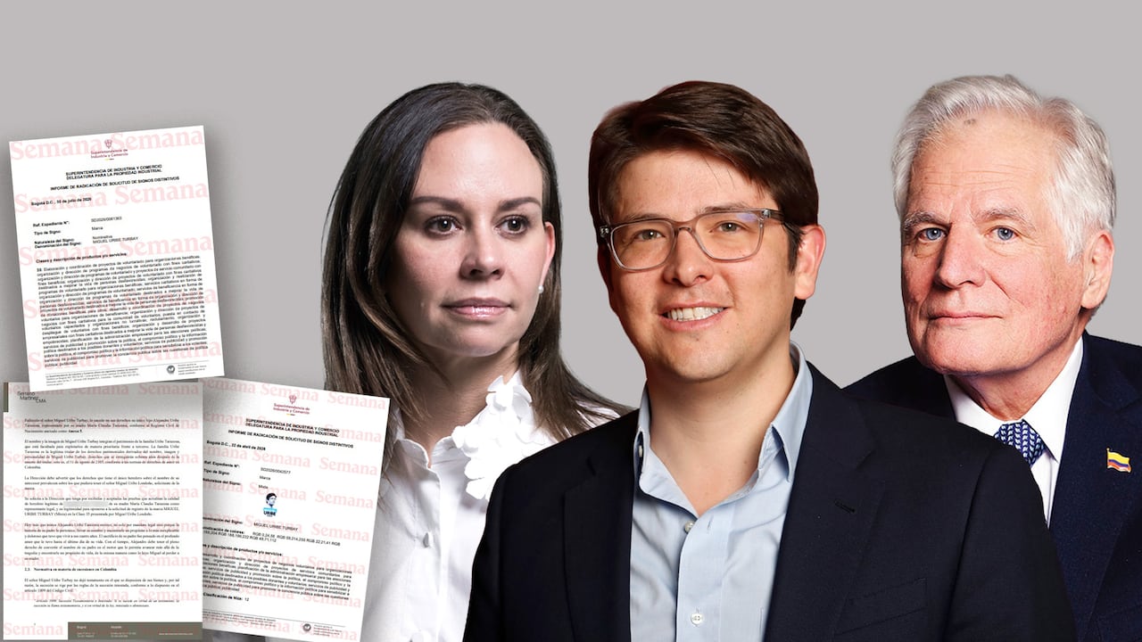 María Claudia Tarazona, Miguel Uribe Turbay y Miguel Uribe Londoño.