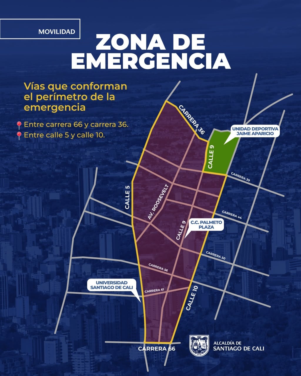 El polígono entre las carreras 36 y 66 mantendrá una restricción especial de cuatro dígitos por día para despejar el paso a los equipos de emergencia.