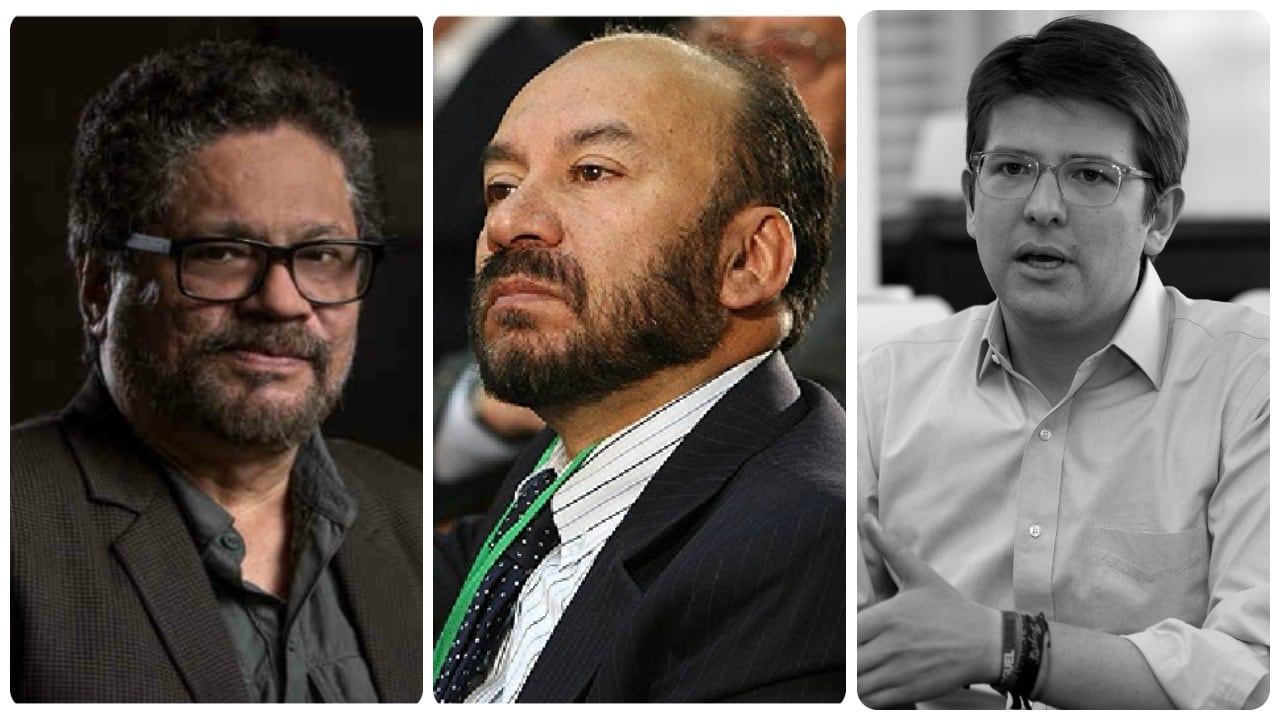 Iván Márquez, Alfredo Rangel y Miguel Uribe Turbay.
