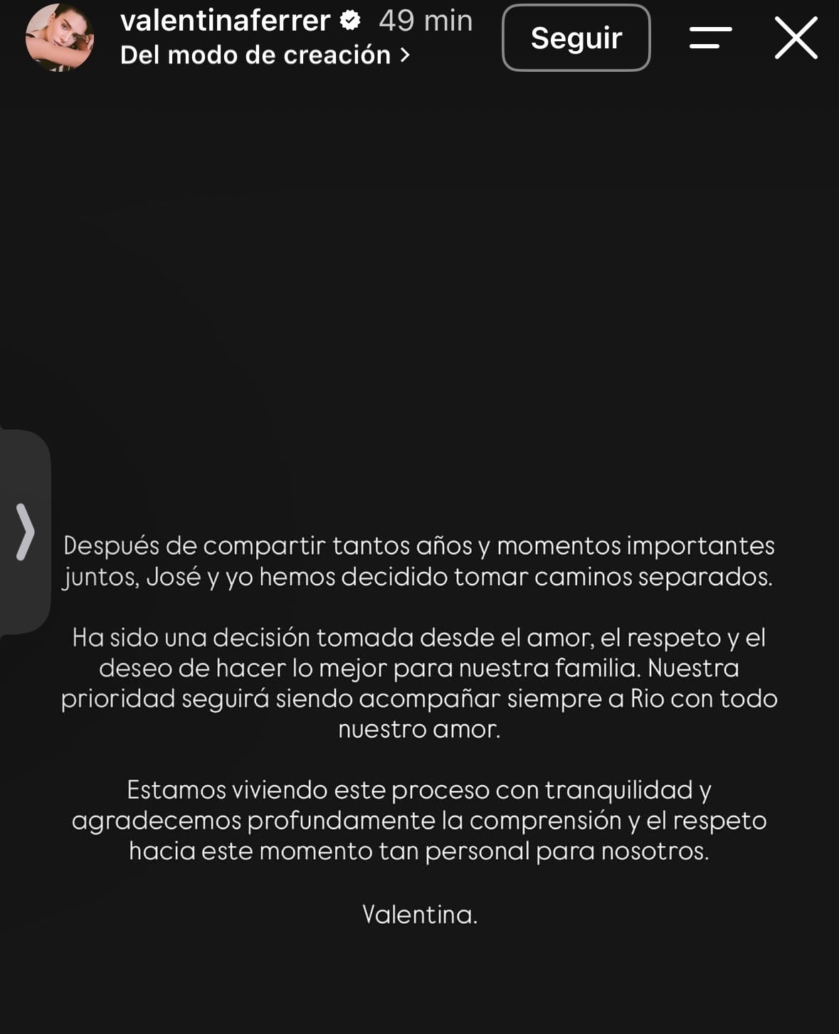 Valentina Ferrer confirmó su ruptura con J Balvin.