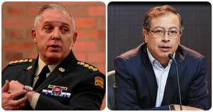El general (r ) Alberto José Mejía y Gustavo Petro