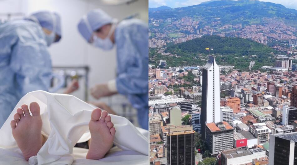 Mujer murió en un quirófano clandestino de Medellín. Imágenes de referencia de paciente en un quirófano y panorámica de Medellín.