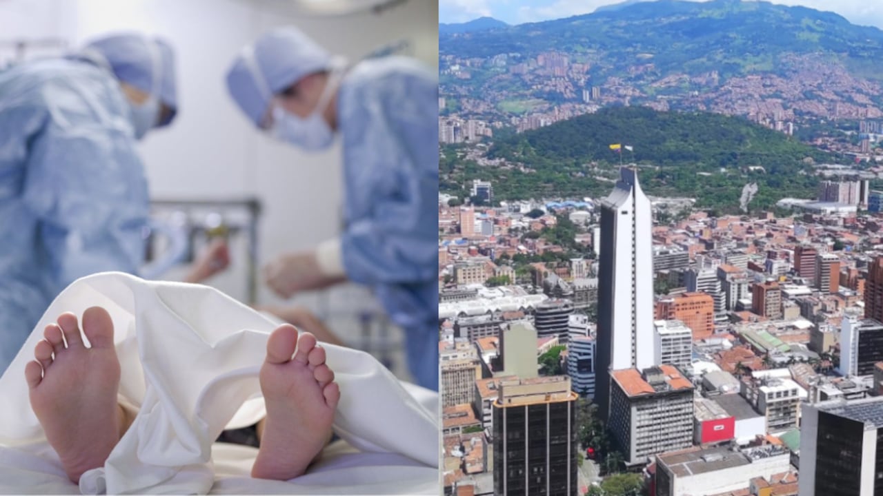 Mujer murió en un quirófano clandestino de Medellín. Imágenes de referencia de paciente en un quirófano y panorámica de Medellín.