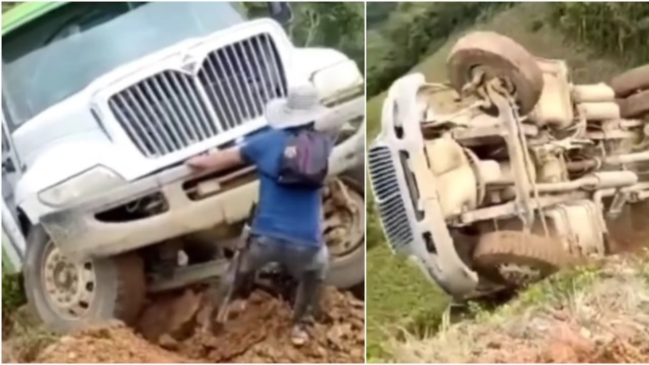 La volqueta rodó aproximadamente cien metros.