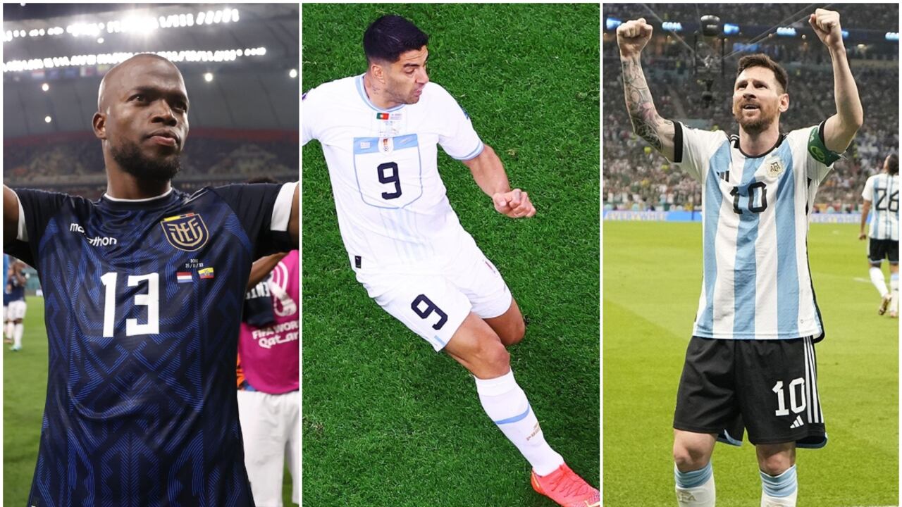 Enner Valencia, Luis Suárez y Lionel Messi.