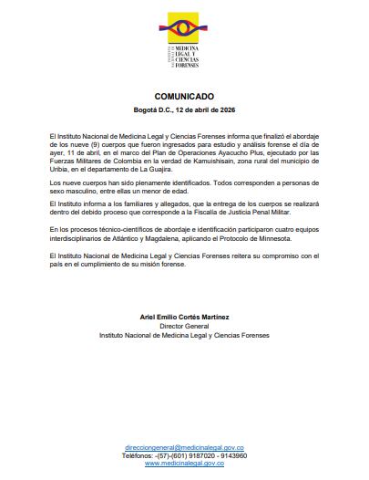 Comunicado de Medicina Legal