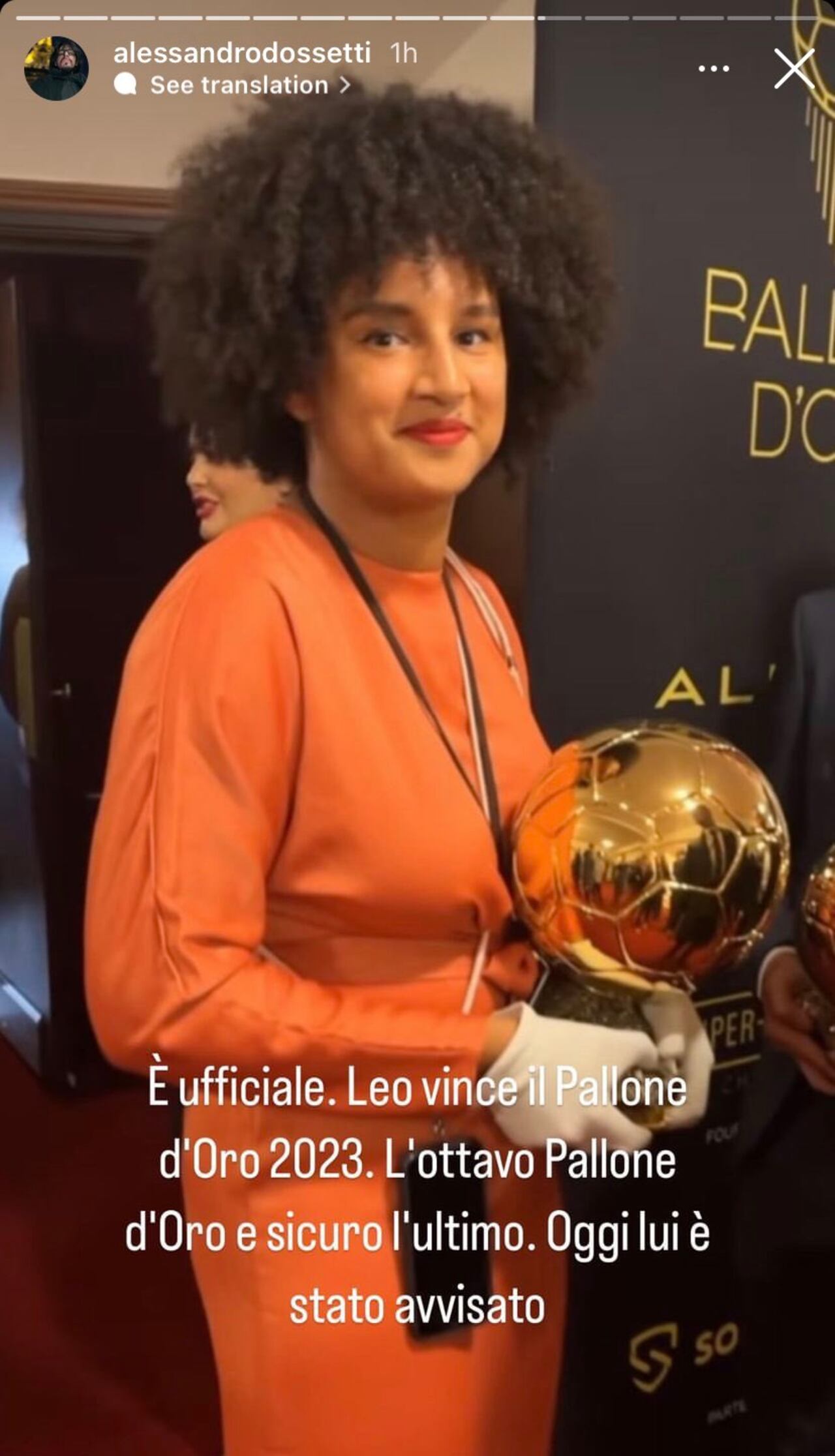 La imagen filtrada que indica que Messi ganará el Balón de Oro.