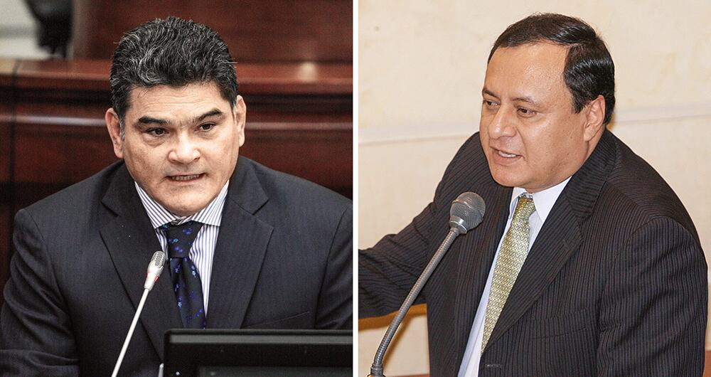 Gregorio Eljach, secretario del Senado, y Jorge Humberto Mantilla, secretario de la Cámara: dos de los funcionarios mejor remunerados del Estado. 