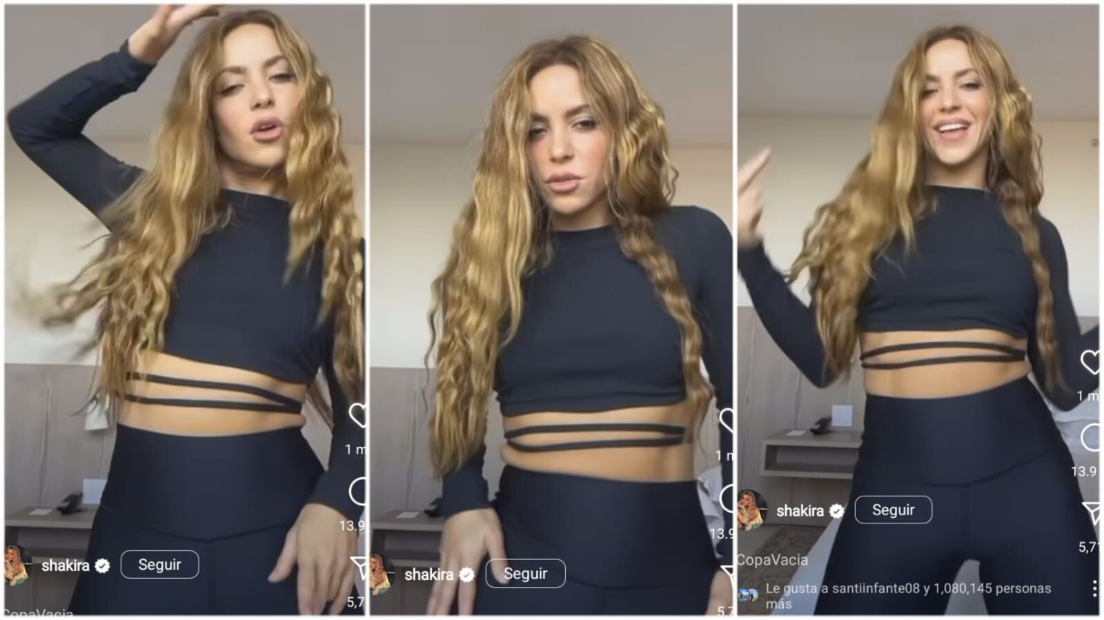 Shakira sorprendió a sus seguidores con un exótico baile de Copa vacía - el país 
Foto: fotograma 0.5, 0.7, Instagram @Shakira
