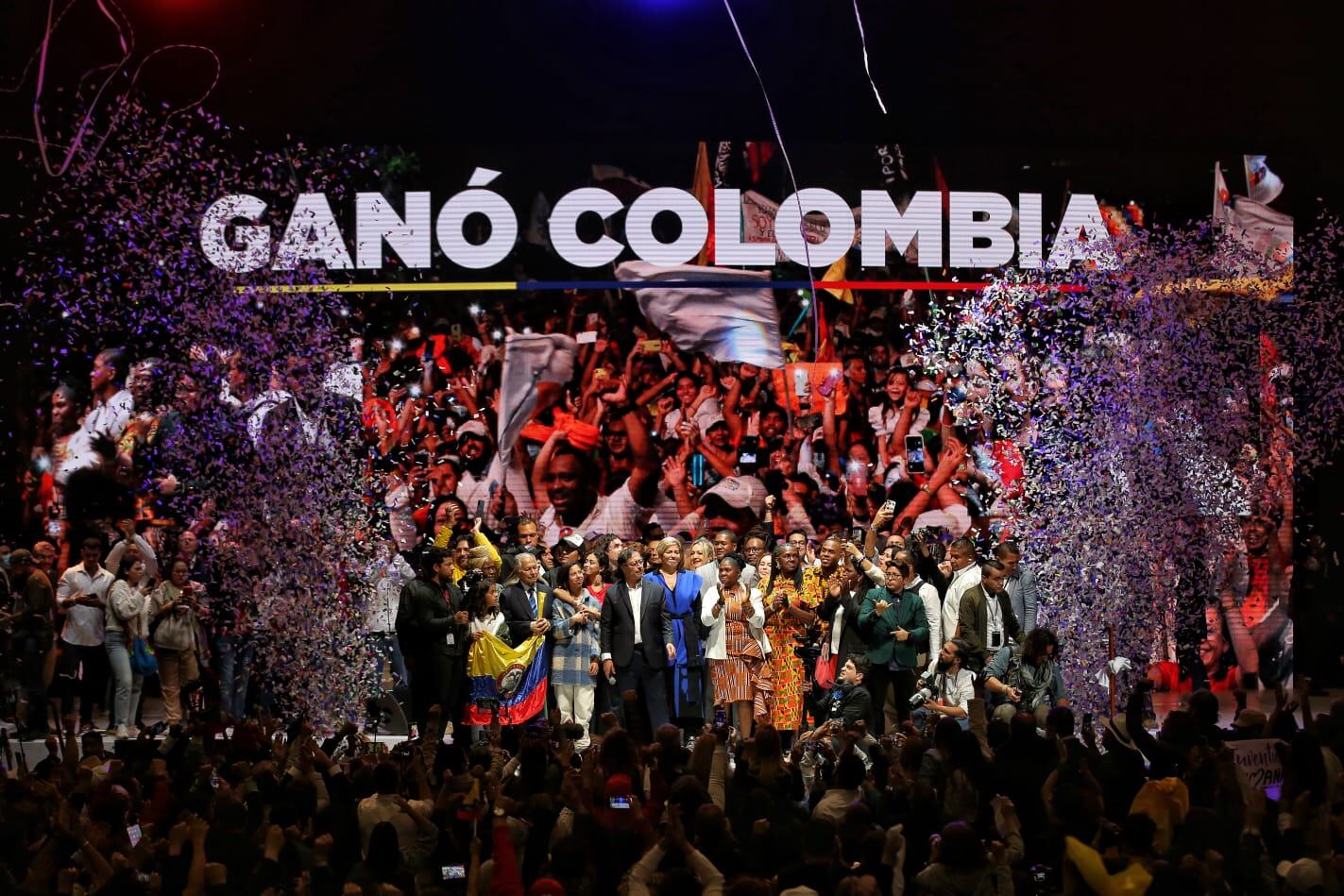 Celebración triunfo Gustavo Petro Presidente Electo