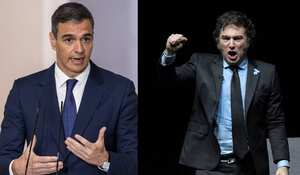 El presidente de España, Pedro Sánchez y el presidente de Argentina, Javier Milei