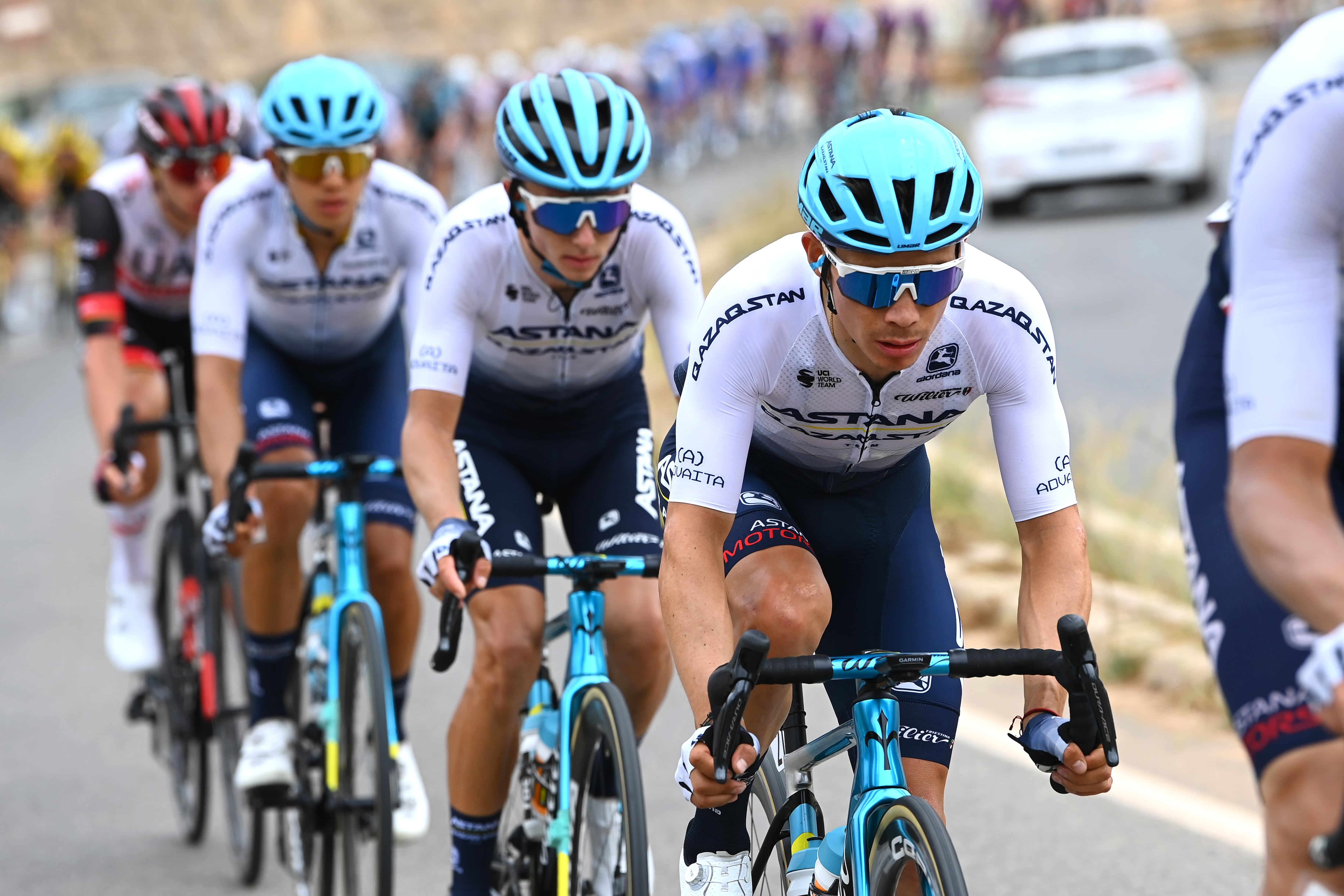 ESTEPONA, SPAIN - SEPTEMBER 01: Miguel Ángel López Moreno of Colombia and Team Astana – Qazaqstan competes during the 77th Tour of Spain 2022, Stage 12 a 192,7km stage from Salobreña - Peñas Blancas. Estepona 1260m / #LaVuelta22 / #WorldTour / on September 01, 2022 in Estepona, Spain. (Photo by Tim de Waele/Getty Images)