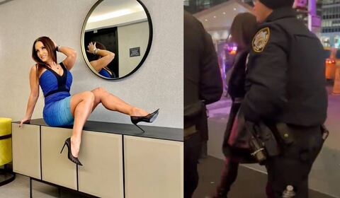 La ex actriz salió escoltada por policías en Nueva York