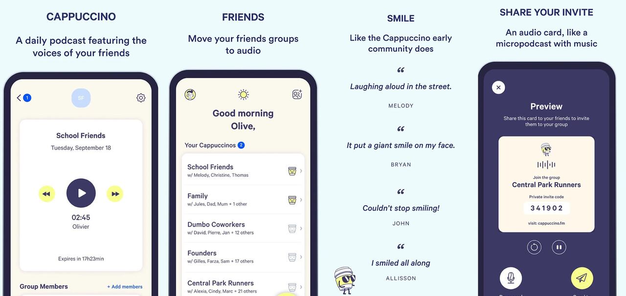 La app Cappuccino permite generar notas de voz de forma dinámica.