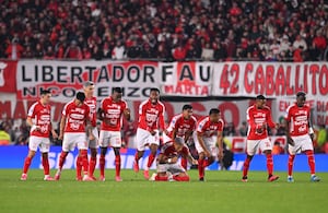 Jugadores de Santa Fe en los penaltis