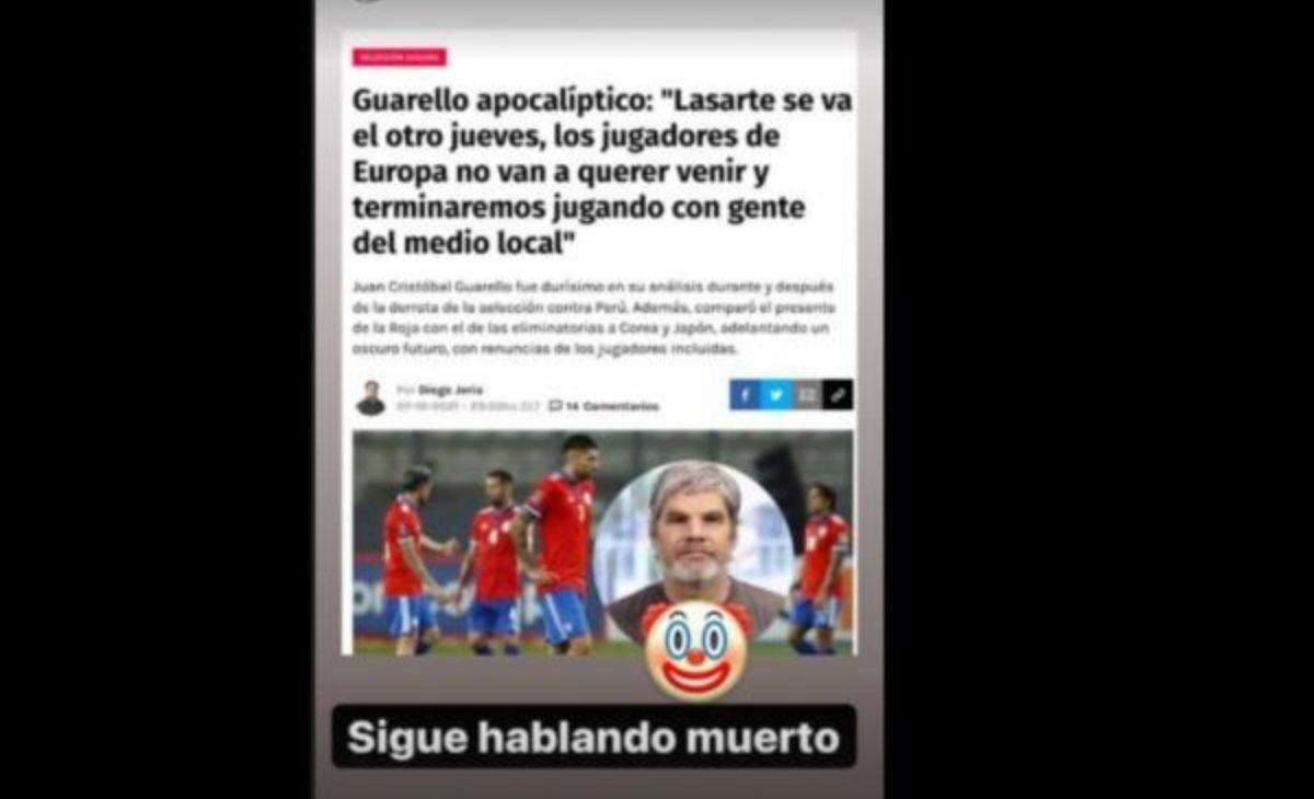 El volante ha sido uno de los más críticos con la prensa chilena después de la crisis.