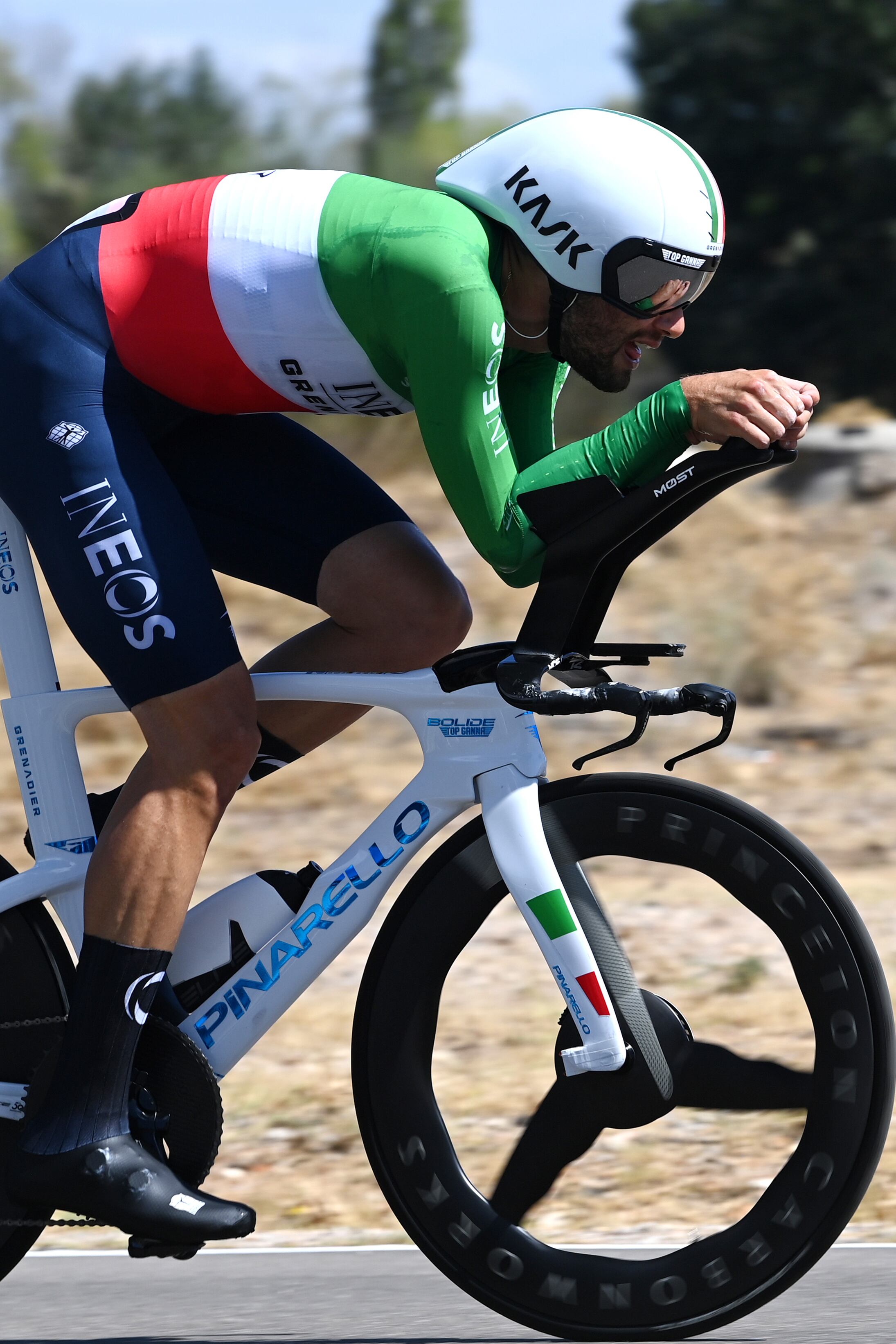 Filippo Ganna en la contrarreloj en Valladolid.