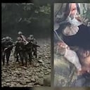 Momento en el que encuentran mal herido a alias Fabian, cabecilla del ELN que fue blanco de un bombardeo.