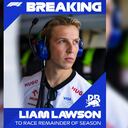 El neozelandés Liam Lawson, nuevo piloto titular de Racing Bulls