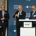 Carlos Mario Giraldo, presidente de Grupo Éxito, en el toque de campana en Wall Street.
