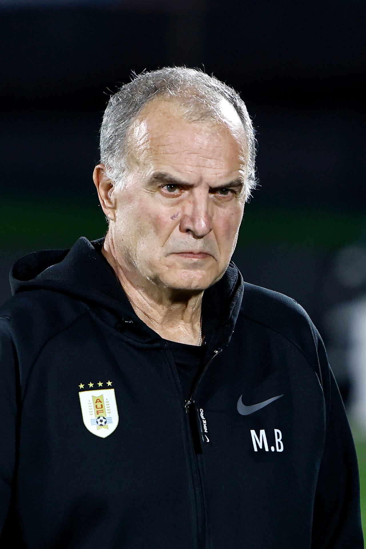 MONTEVIDEO, URUGUAY - OCTOBER 15: Marcelo Bielsa, Head Coach of Uruguay looks on prior the FIFA World Cup 2026 South American Qualifier match between Uruguay and Ecuador at Centenario Stadium on October 15, 2024 in Montevideo, Uruguay. (Photo by Ernesto Ryan/Getty Images)