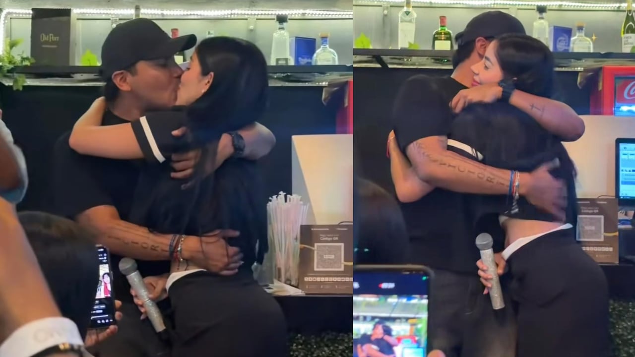 El beso entre Juanda Caribe y Mariana Zapata en Barranquilla.