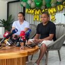 Luis Manuel Díaz, padre de Luis Díaz, en rueda de prensa.