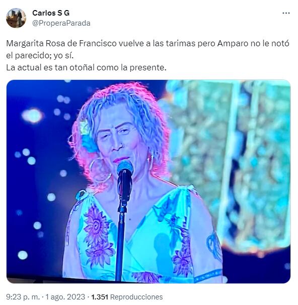 Memes tras presentación de 'Yo me llamo' Margarita Rosa de Francisco