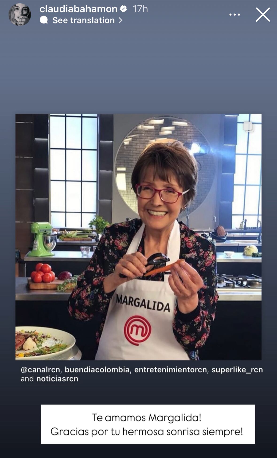 Claudia Bahamón se pronunció tras la muerte de Margalida Castro.