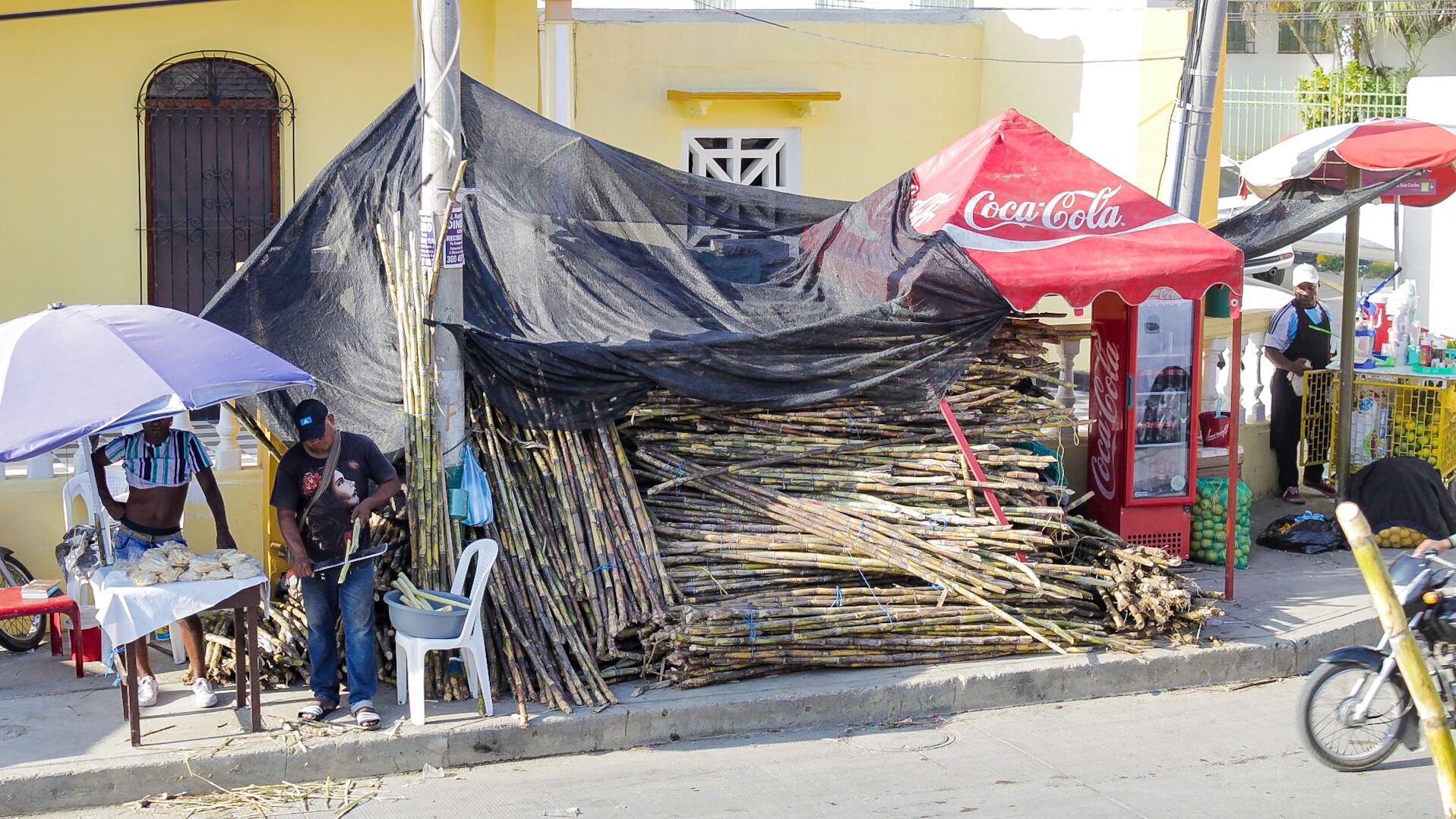 Venta de Caña de azúcar  en la Calle de la Candelaria