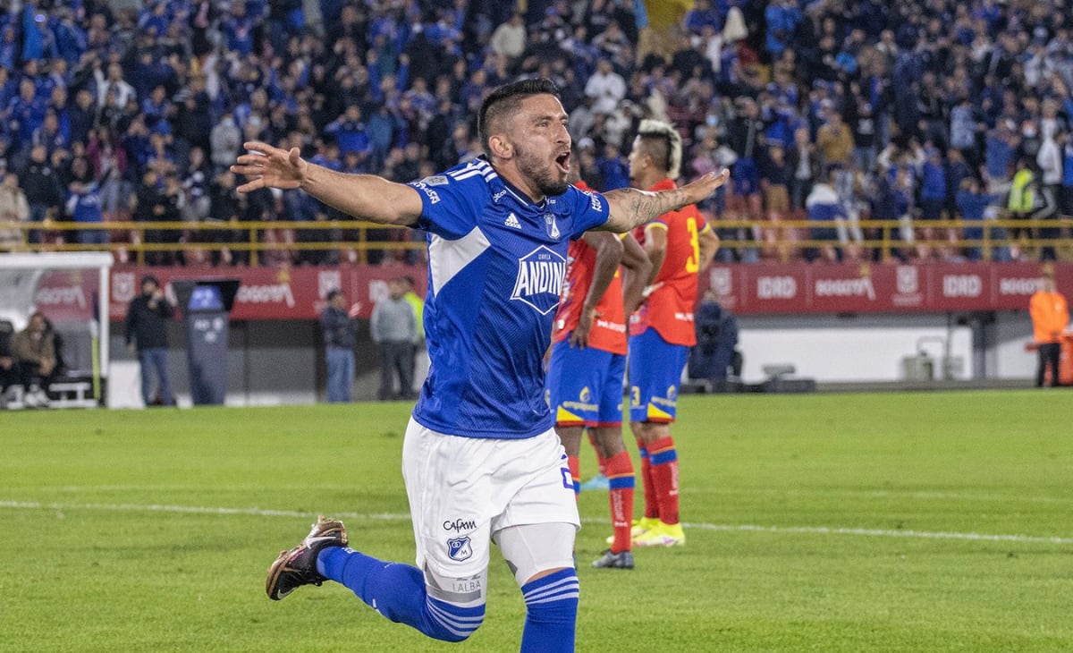 Israel Alba marcó su segundo gol con Millonarios.