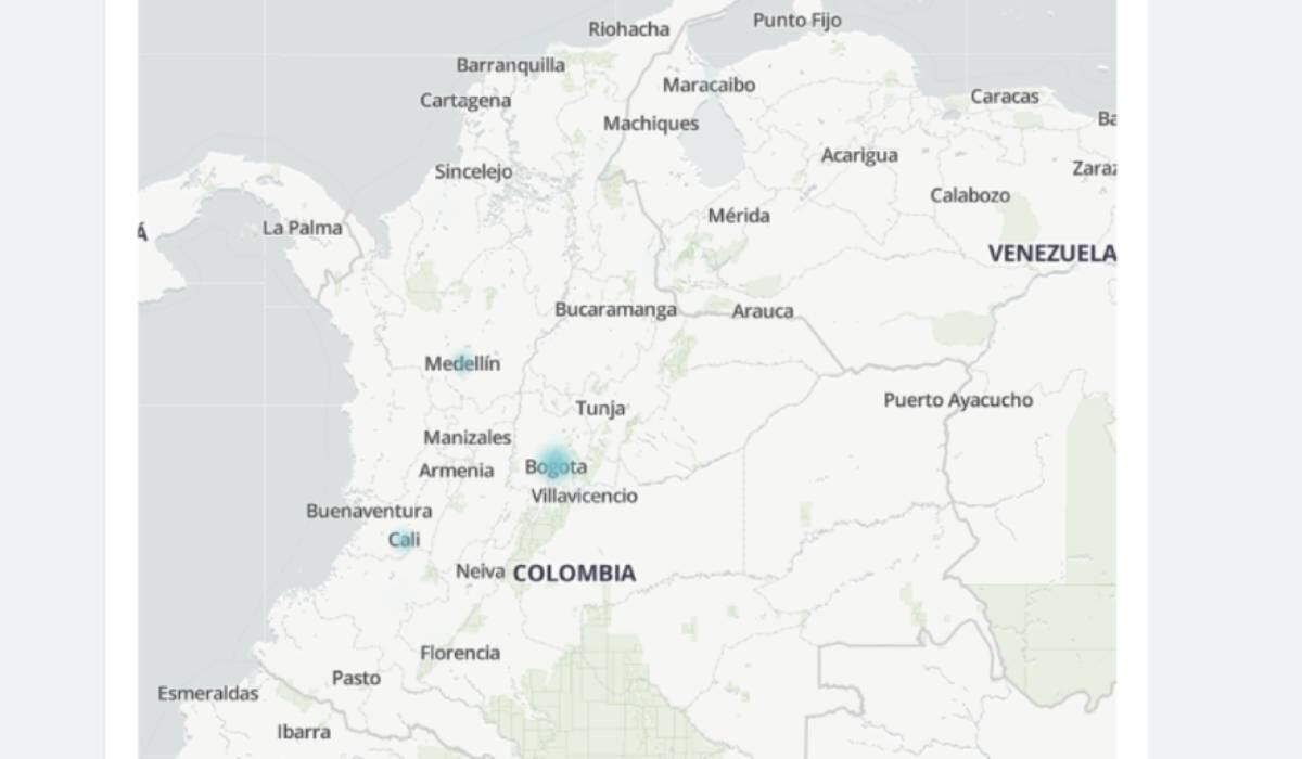 Mapa de fallas Instagram en Colombia
