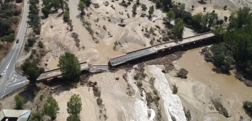 Los daños que provocó la DANA en el río Alberche en España.