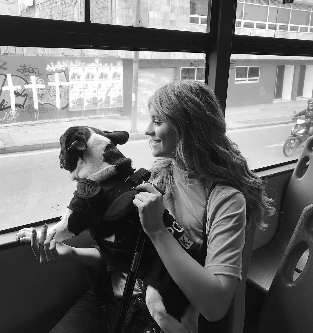 Laura Tobón montó en Transmilenio con su mascota