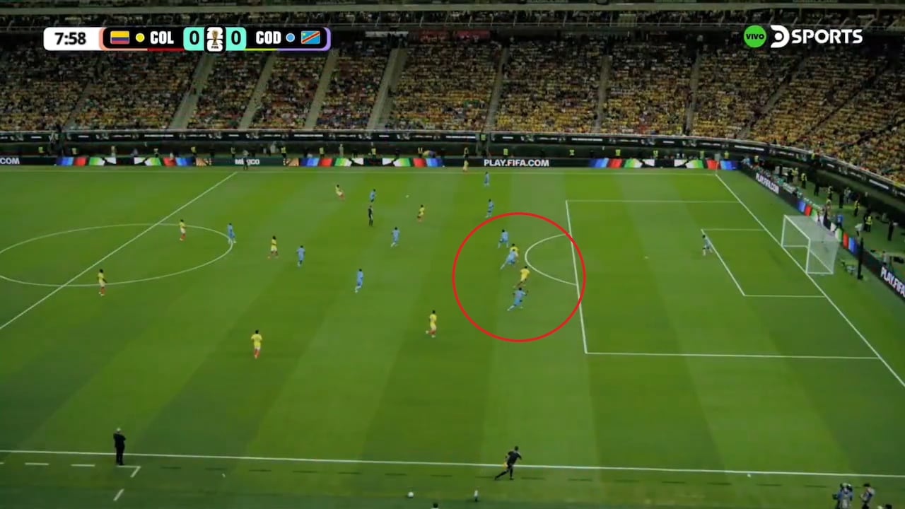 Jugada de gol de Colombia ante RD Congo.