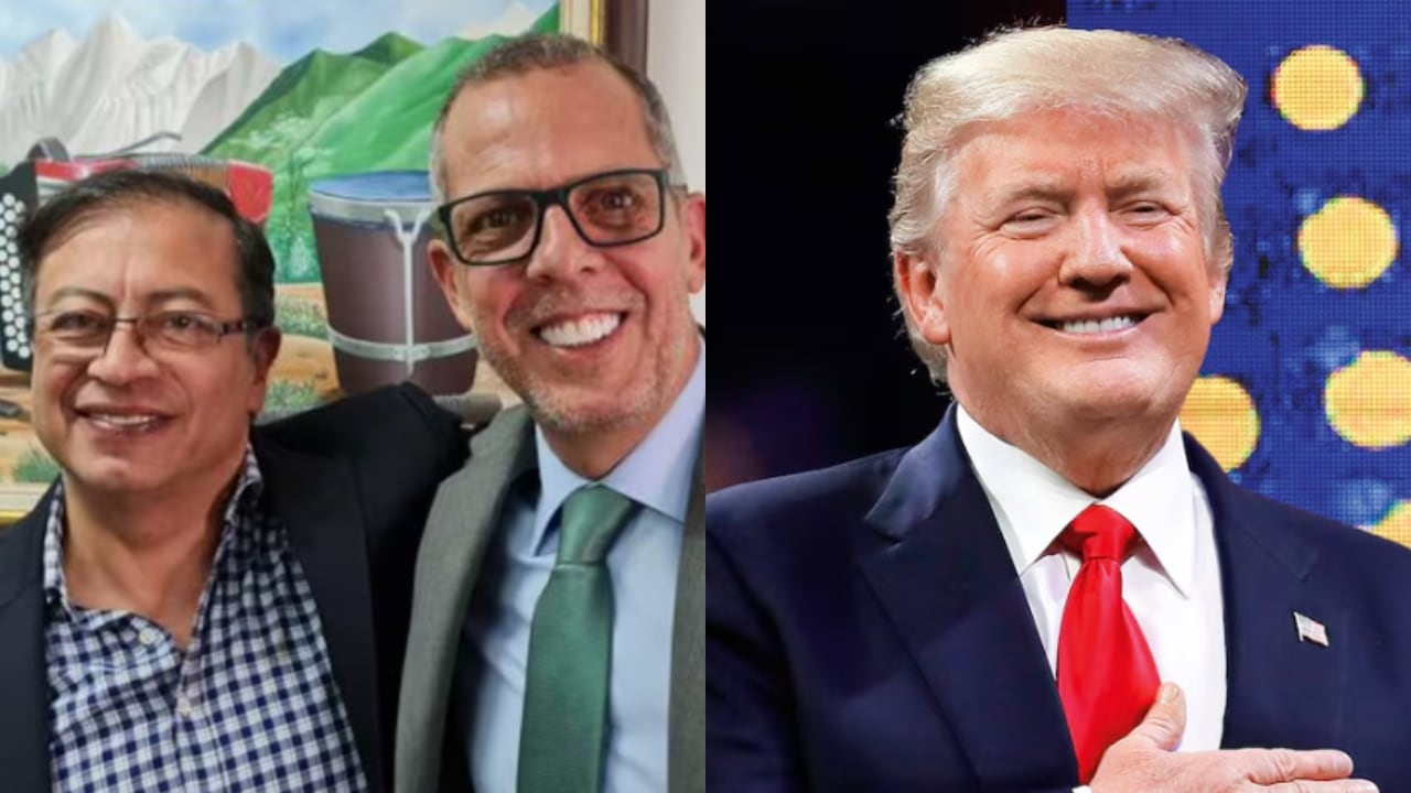 De izquierda a derecha: Gustavo Petro, Alfredo Saade y Donald Trump.