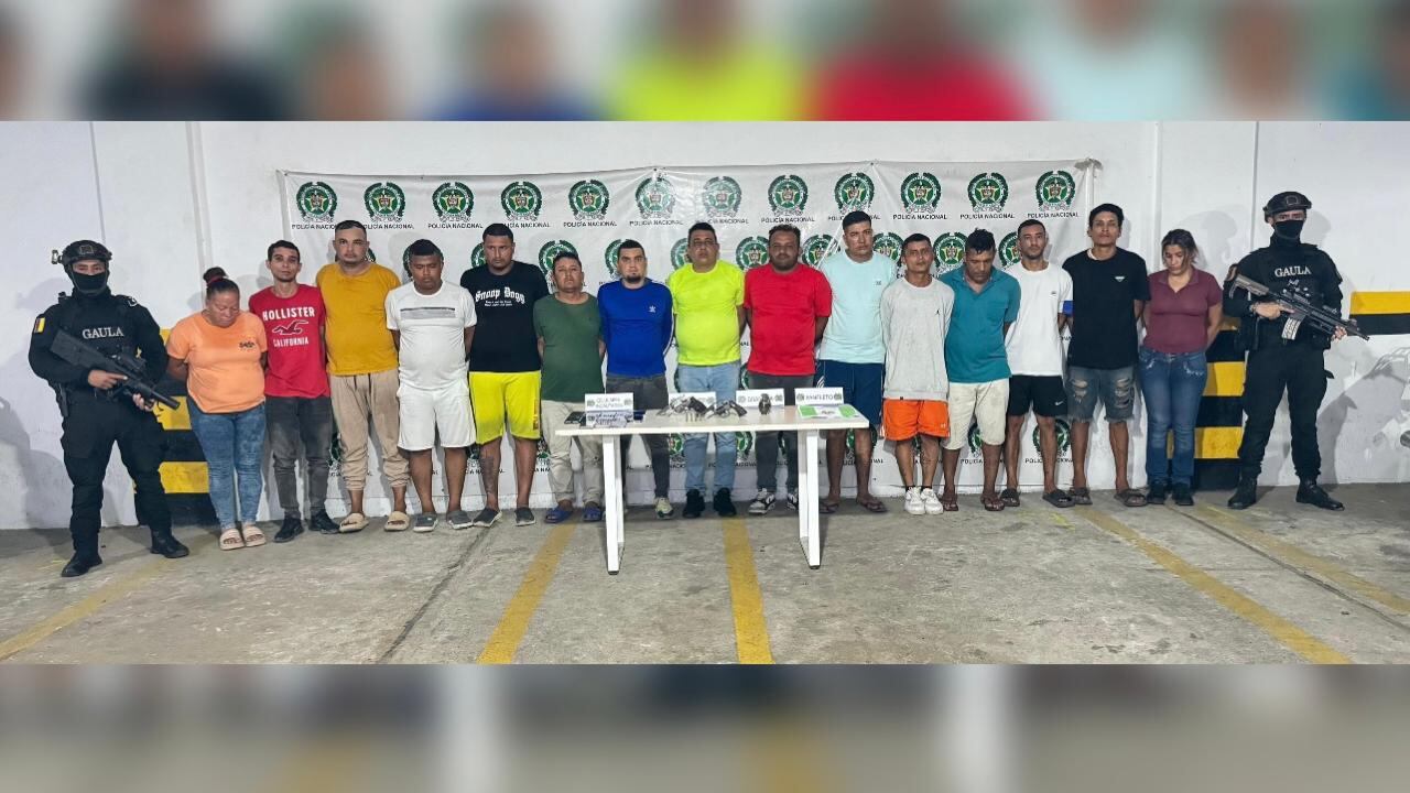 15  integrantes del Clan del Golfo capturados por la Policía.