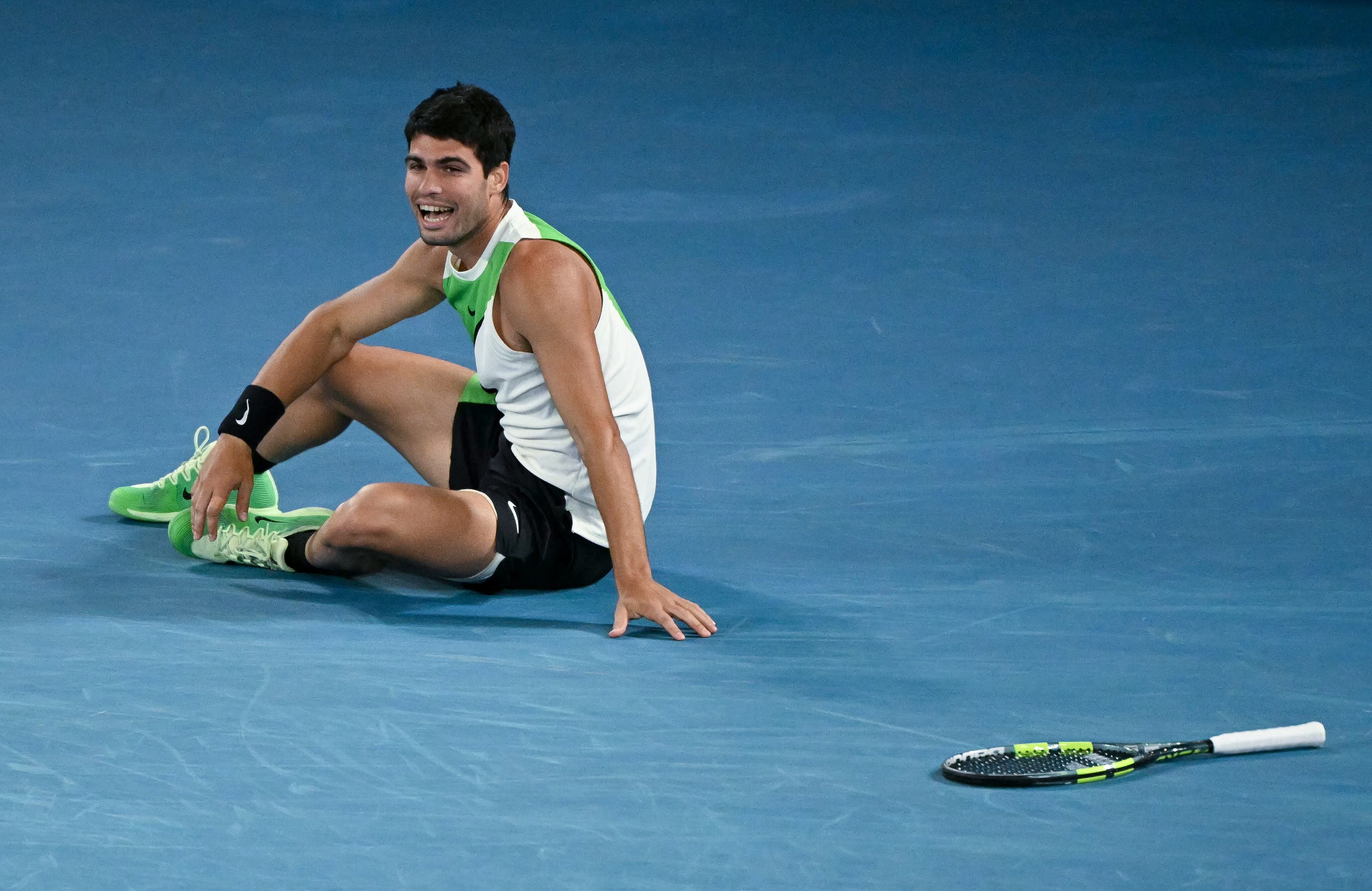 Carlos Alcaraz luego de conquistar su primer Abierto de Australia