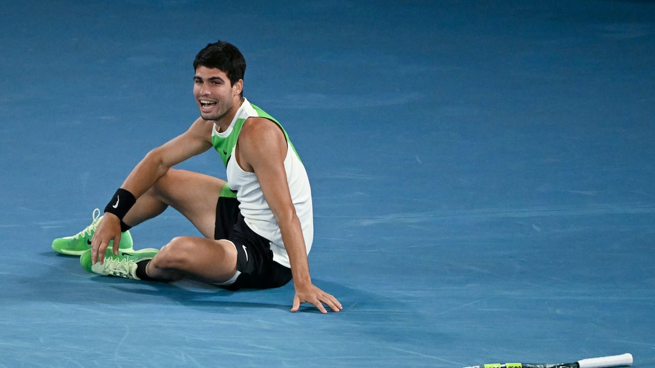 Carlos Alcaraz luego de conquistar su primer Abierto de Australia