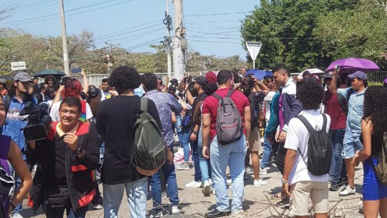 Protesta de estudiantes en Barranquilla.