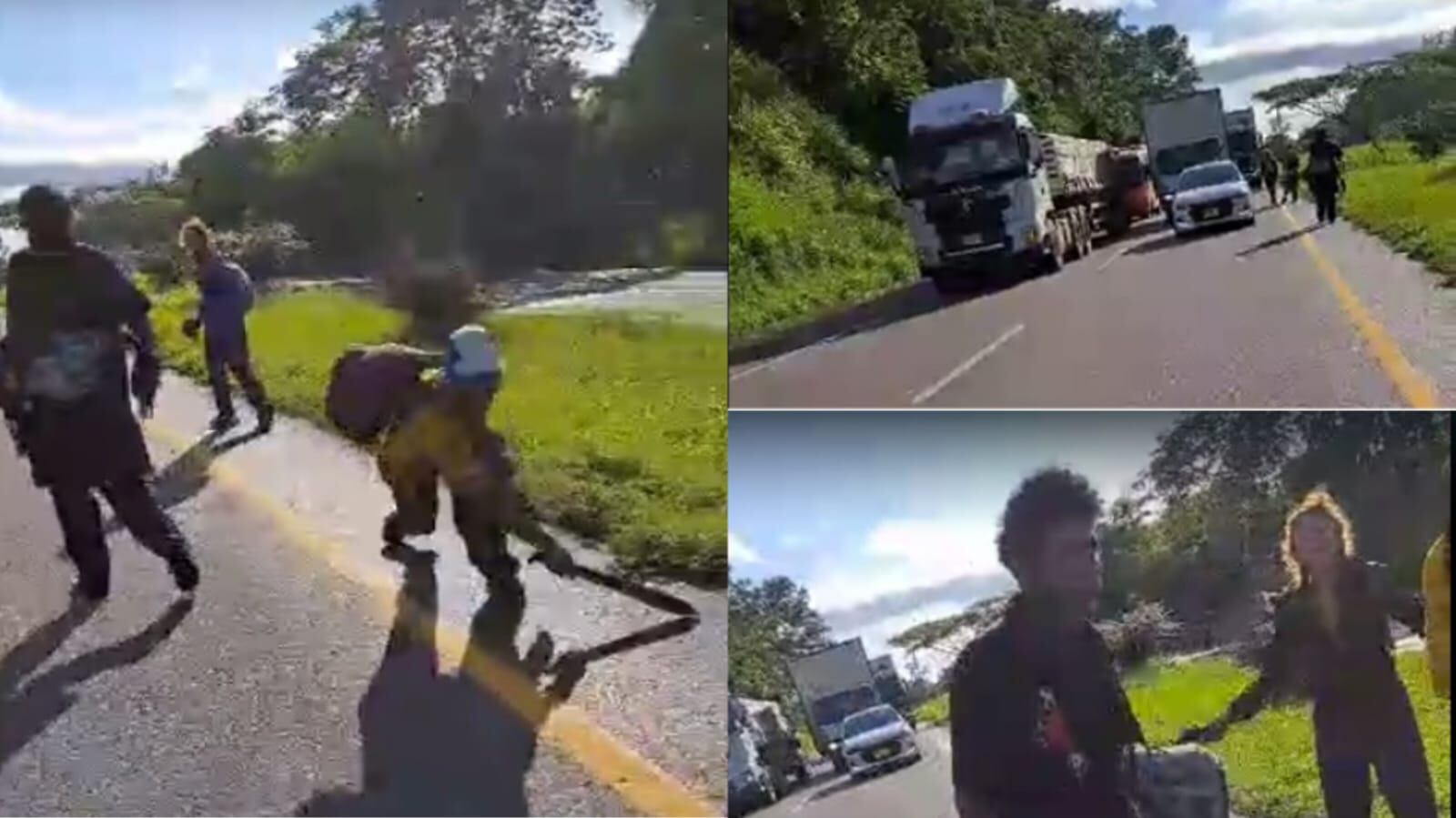 Las personas tenían varios machetes